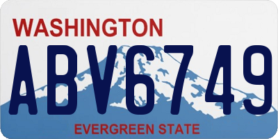 WA license plate ABV6749