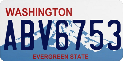 WA license plate ABV6753