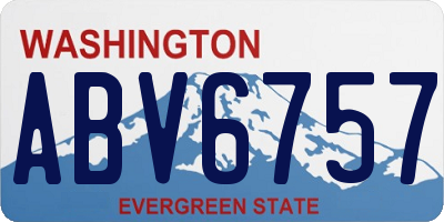 WA license plate ABV6757