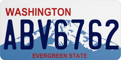 WA license plate ABV6762