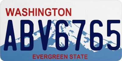 WA license plate ABV6765
