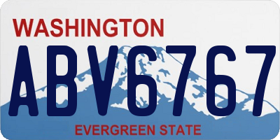 WA license plate ABV6767