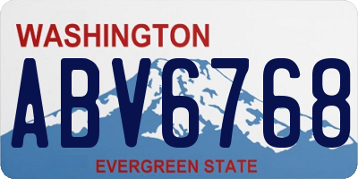 WA license plate ABV6768