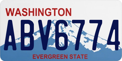 WA license plate ABV6774