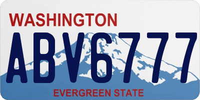 WA license plate ABV6777