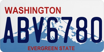 WA license plate ABV6780