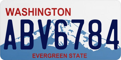 WA license plate ABV6784