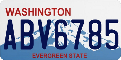 WA license plate ABV6785