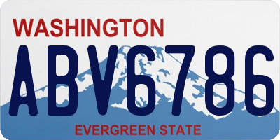 WA license plate ABV6786