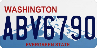WA license plate ABV6790