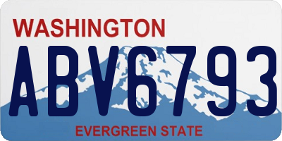 WA license plate ABV6793