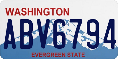 WA license plate ABV6794