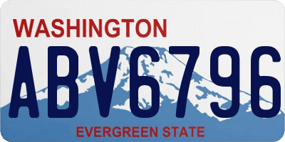 WA license plate ABV6796