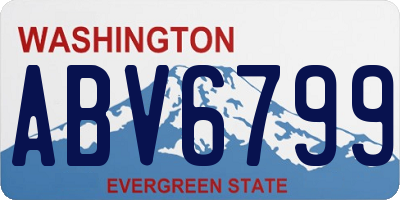WA license plate ABV6799