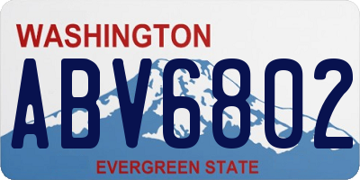 WA license plate ABV6802