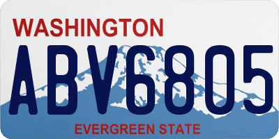 WA license plate ABV6805