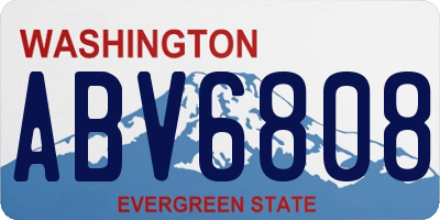 WA license plate ABV6808