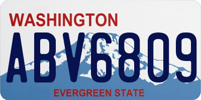 WA license plate ABV6809
