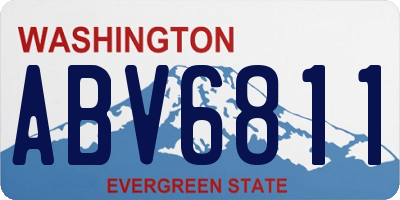WA license plate ABV6811