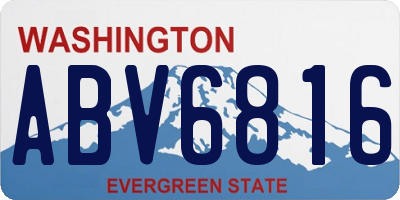 WA license plate ABV6816