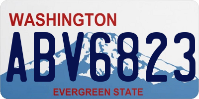 WA license plate ABV6823