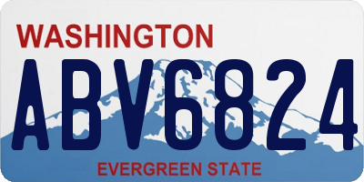 WA license plate ABV6824