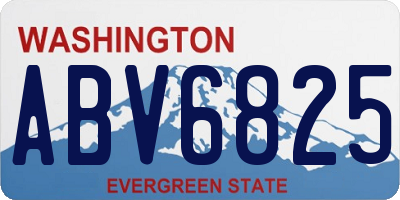 WA license plate ABV6825