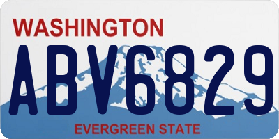 WA license plate ABV6829