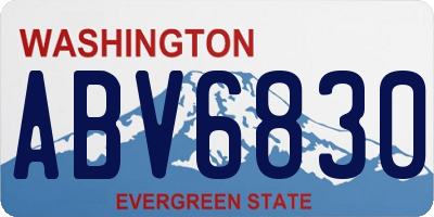 WA license plate ABV6830