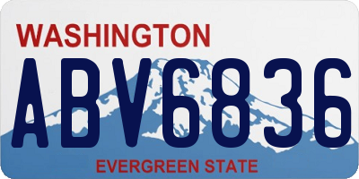 WA license plate ABV6836