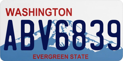 WA license plate ABV6839