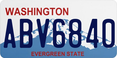WA license plate ABV6840