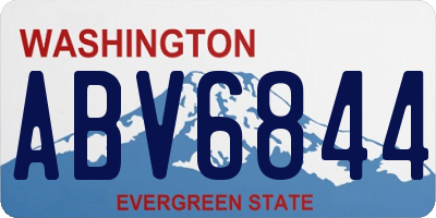 WA license plate ABV6844