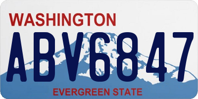 WA license plate ABV6847