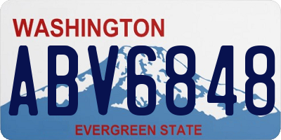 WA license plate ABV6848