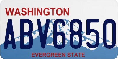 WA license plate ABV6850