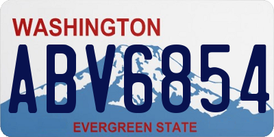 WA license plate ABV6854