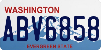 WA license plate ABV6858