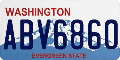 WA license plate ABV6860