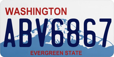 WA license plate ABV6867