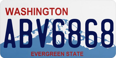 WA license plate ABV6868