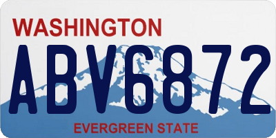 WA license plate ABV6872