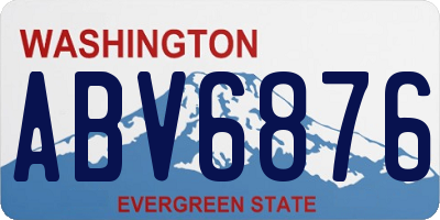 WA license plate ABV6876