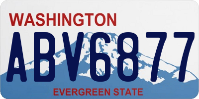 WA license plate ABV6877