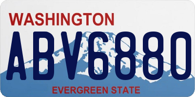 WA license plate ABV6880