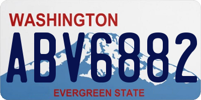 WA license plate ABV6882
