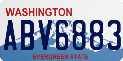 WA license plate ABV6883