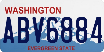 WA license plate ABV6884