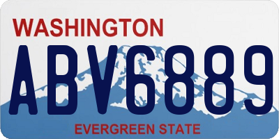 WA license plate ABV6889