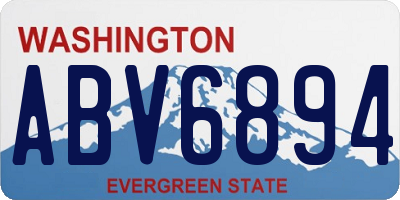 WA license plate ABV6894